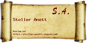 Stoller Anett névjegykártya
